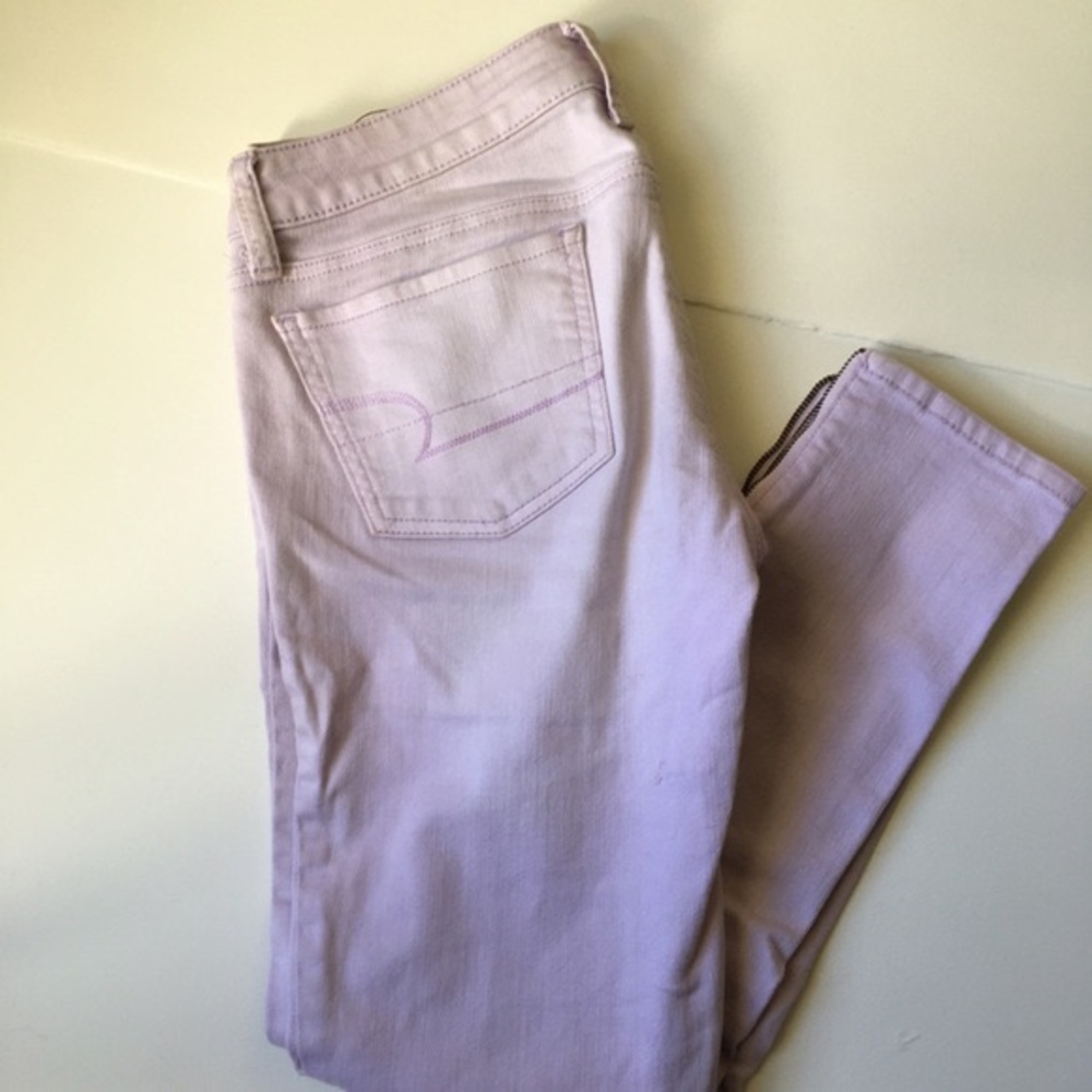 American Eagle Light Purple Ankle Jeggings US 0 - Picture 3 of 7